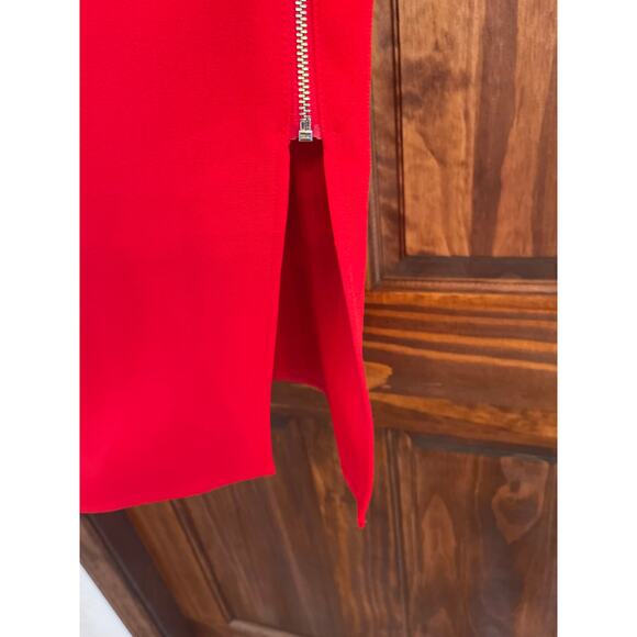 EXPRESS one shoulder side, zip red cocktail dress size 8 - Picture 5 of 6